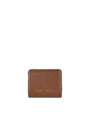 ( AS IS ) Marc Jacobs The Groove Mini Compact Wallet In Cognac S101L01SP21