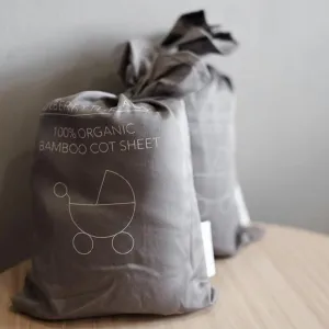 100% Organic Bamboo Fitted Cot Sheet - Steel