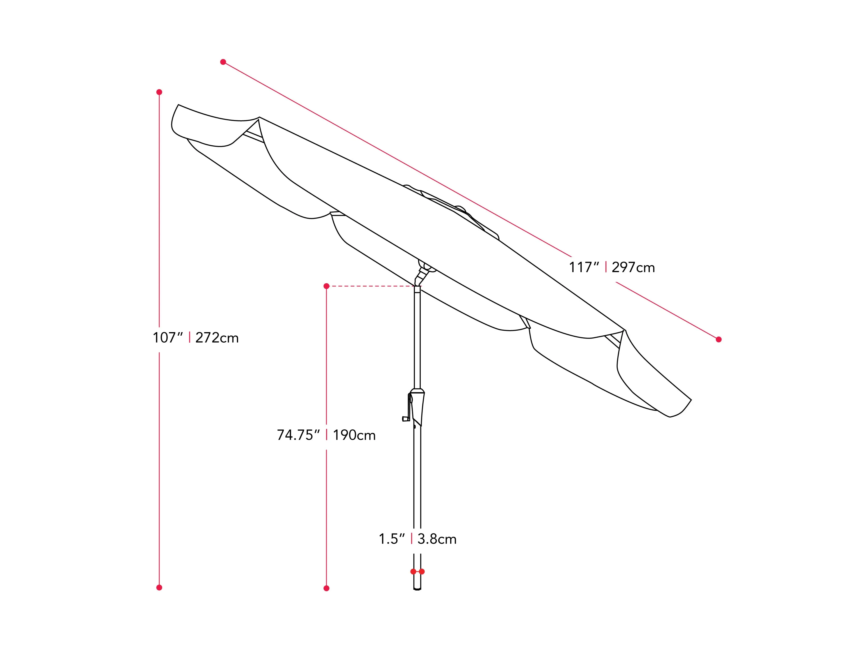 10ft Round Warm White Patio Umbrella