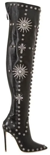 120 mm Embellished Over-the-Knee Boots