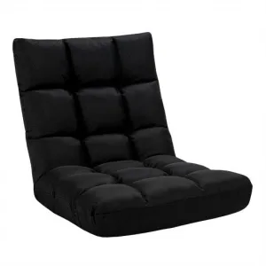 14-Position Adjustable Folding Lazy Gaming Sofa-Black