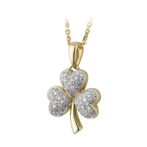14K Diamond Shamrock Pendant