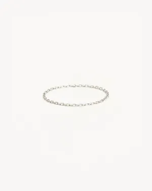 14k Solid White Gold Purity Chain Ring