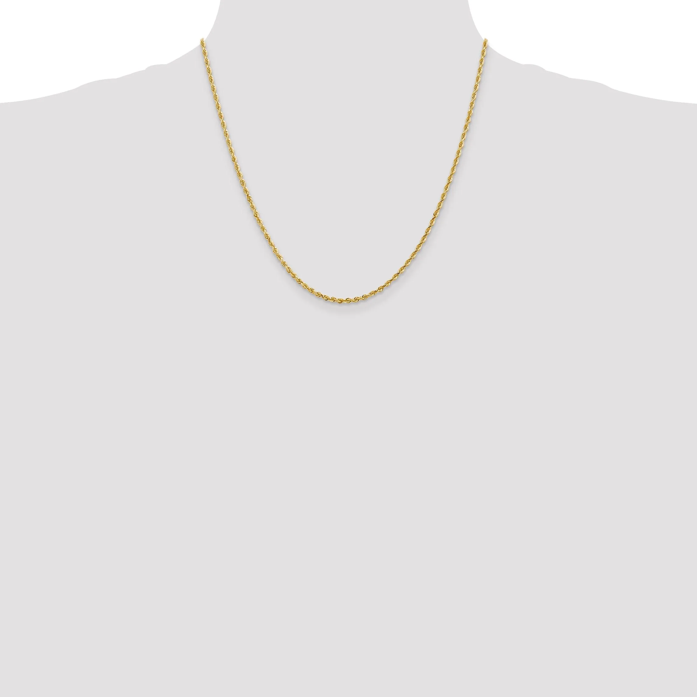 14k Yellow Gold 2.25mm D.C Quadruple Rope Chain