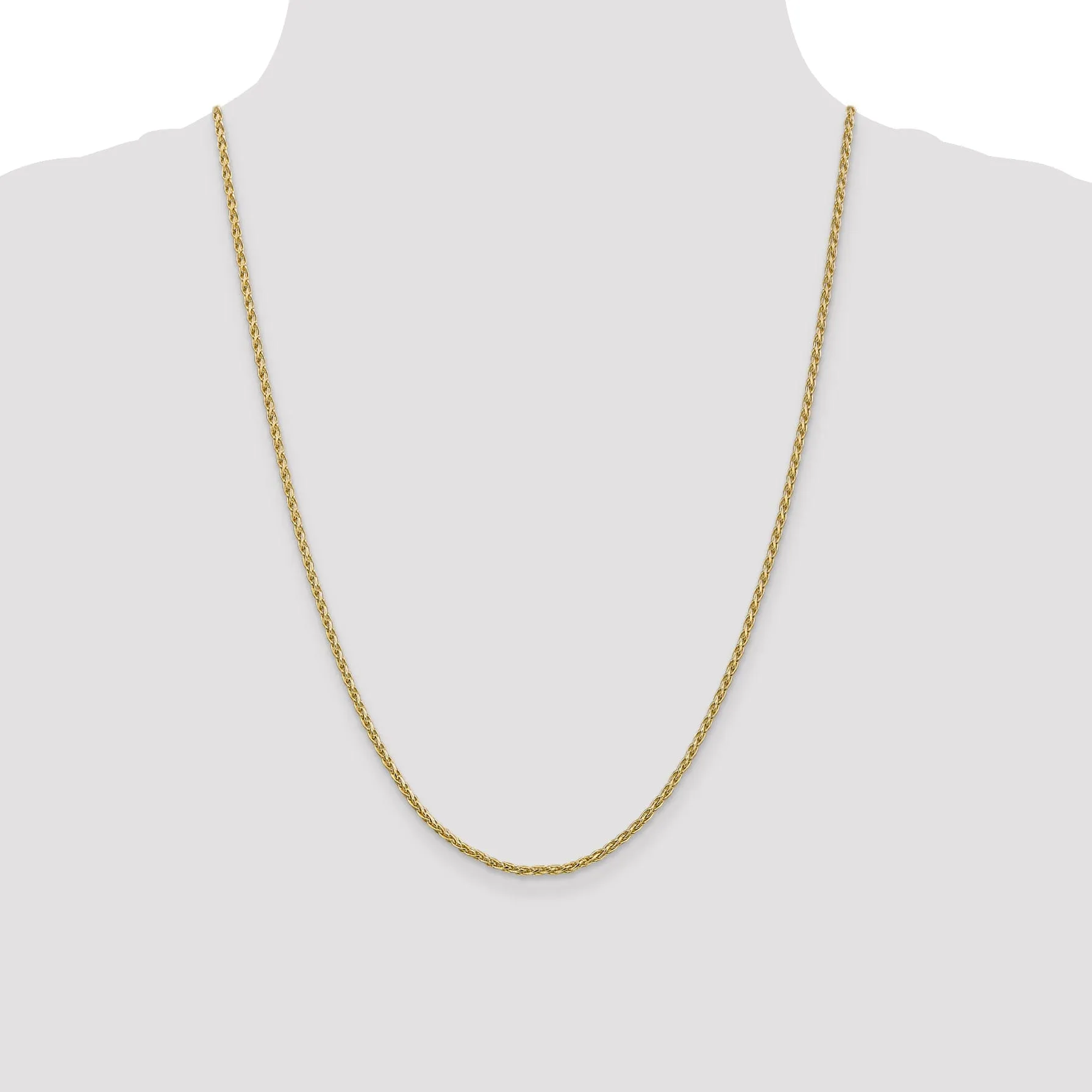 14k Yellow Gold 2.25mm Parisian Wheat Chain