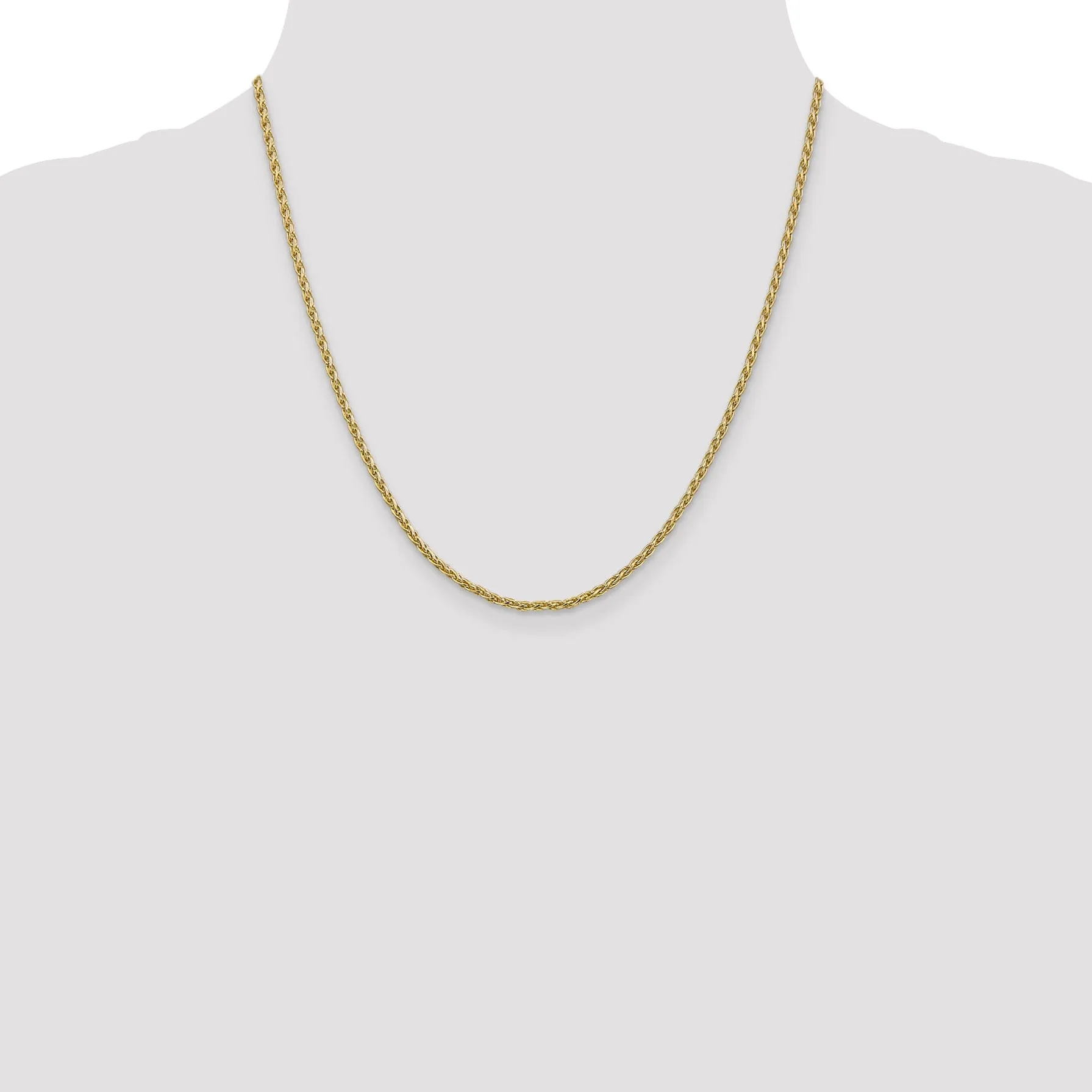 14k Yellow Gold 2.25mm Parisian Wheat Chain