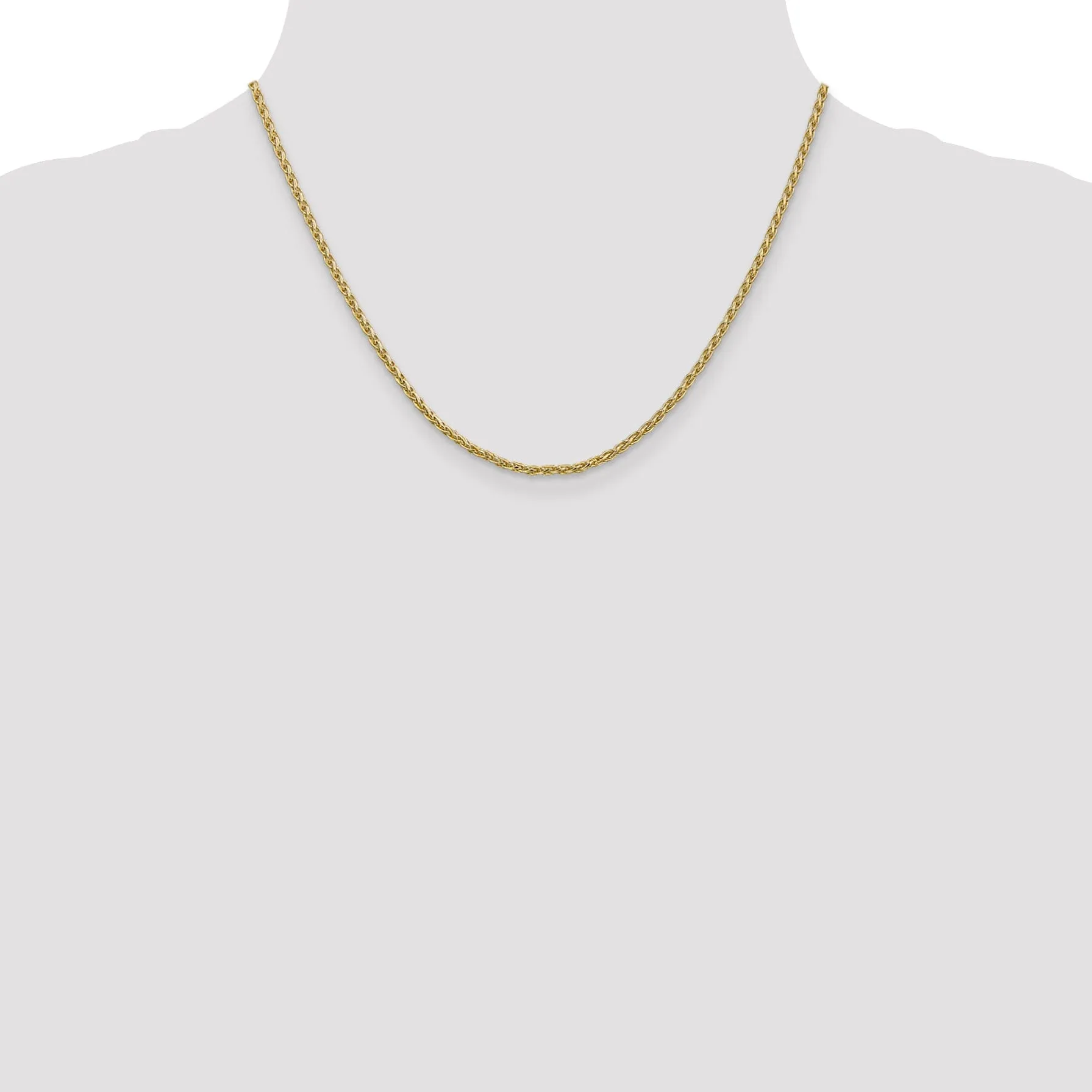 14k Yellow Gold 2.25mm Parisian Wheat Chain