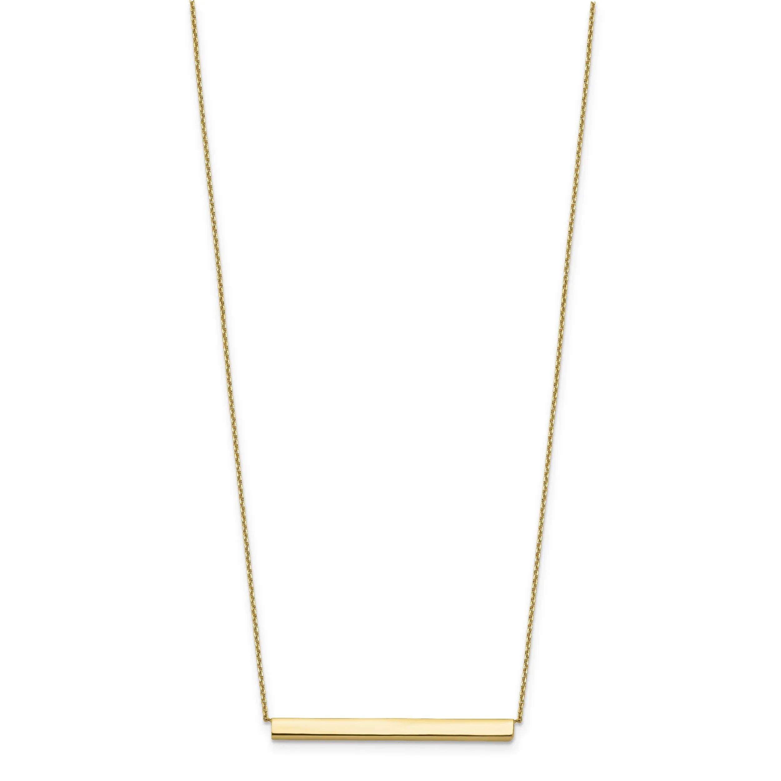 14k Yellow Gold Polished Bar Necklace
