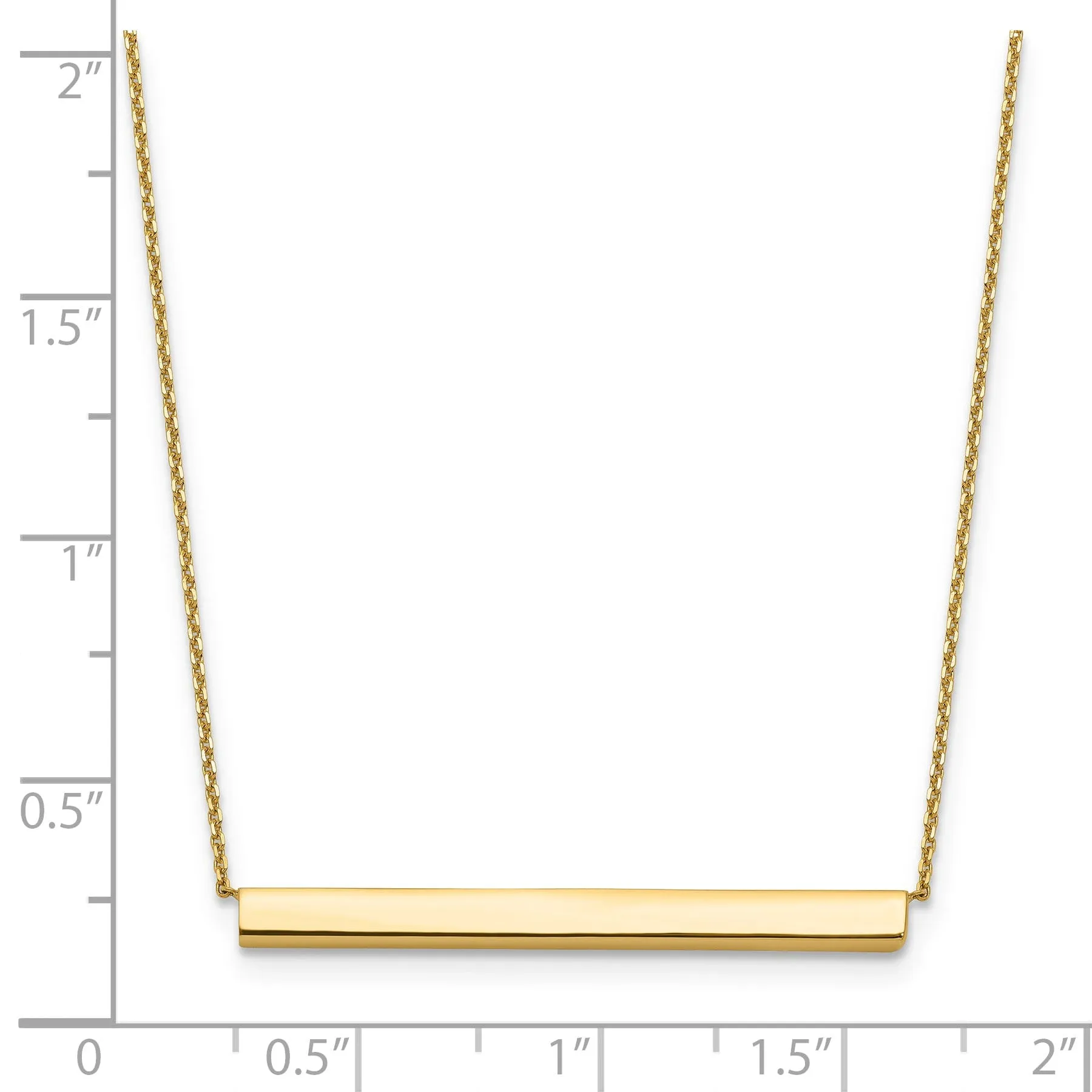 14k Yellow Gold Polished Bar Necklace
