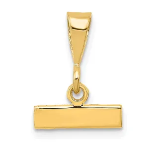 14k Yellow Gold Polished Finish Small Size Top Bar for Number Charm Pendant
