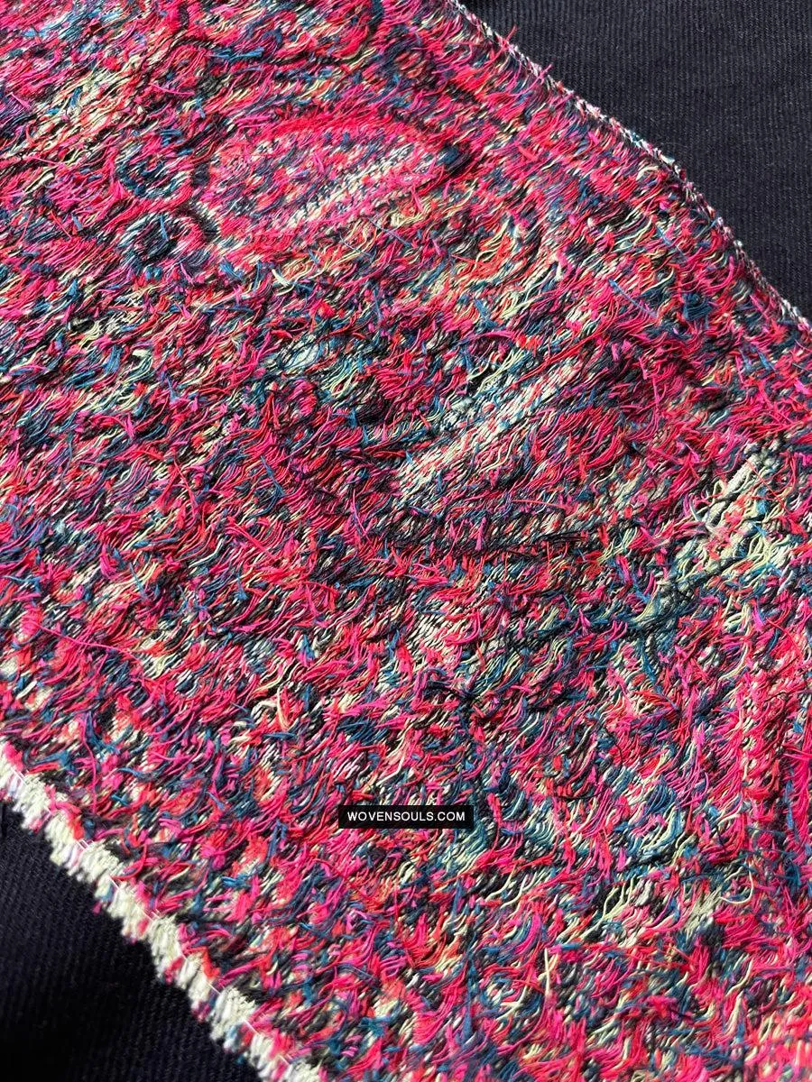 1695 SOLD Black Boteh Shawl from Kashmir