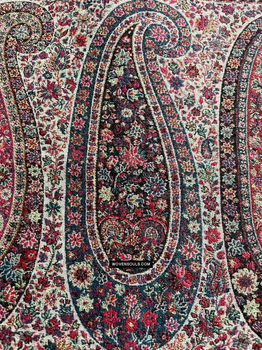 1695 SOLD Black Boteh Shawl from Kashmir