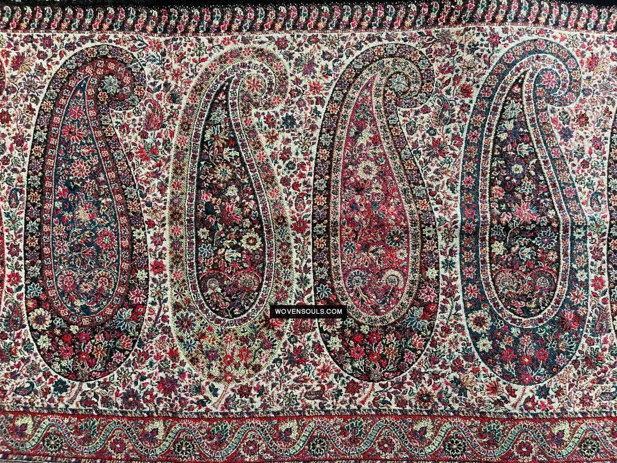 1695 SOLD Black Boteh Shawl from Kashmir