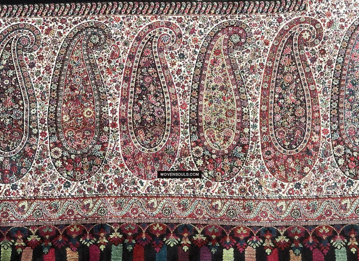 1695 SOLD Black Boteh Shawl from Kashmir
