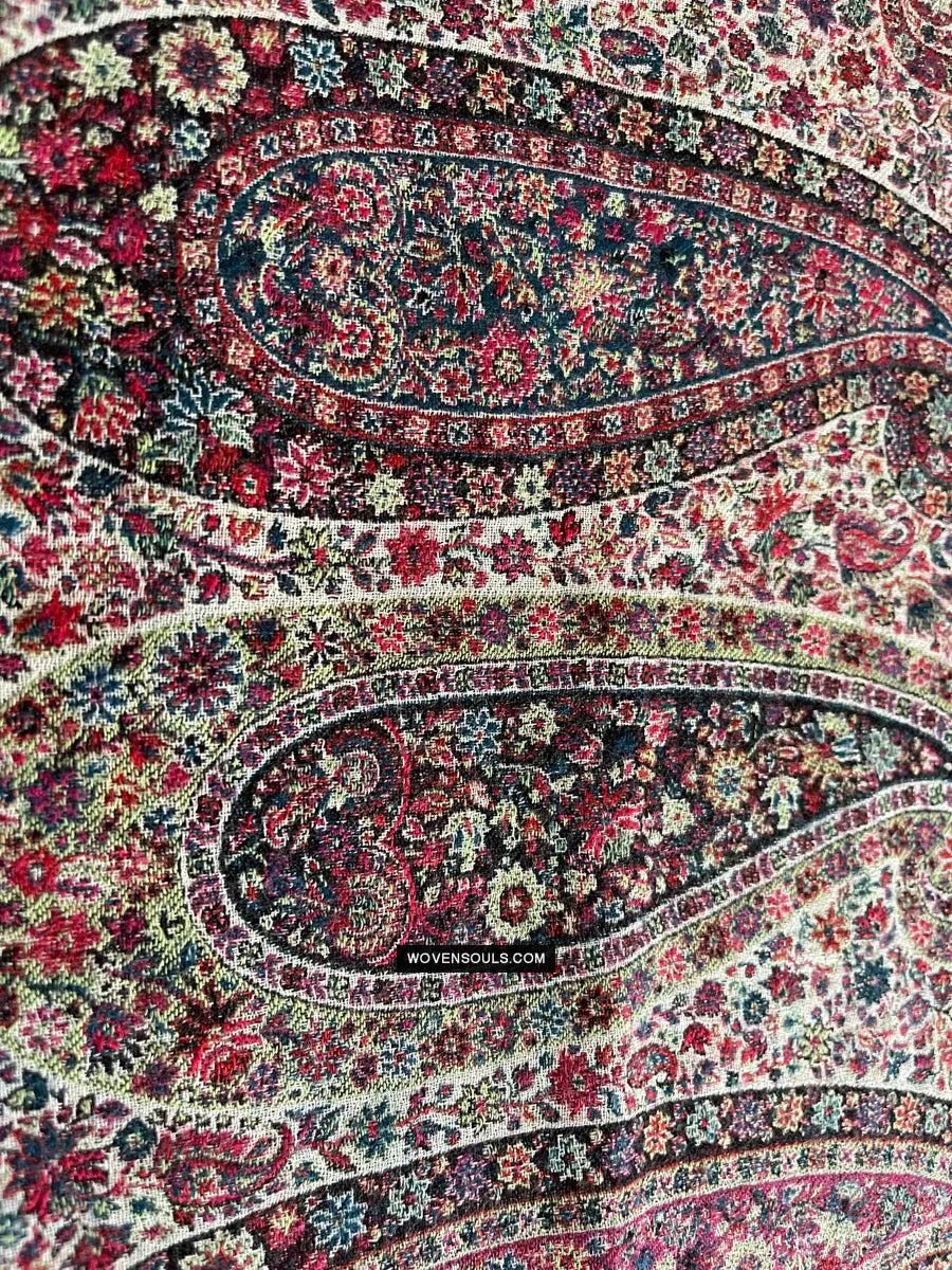 1695 SOLD Black Boteh Shawl from Kashmir
