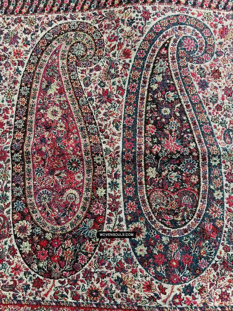1695 SOLD Black Boteh Shawl from Kashmir