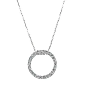 18ct White Gold .77ct Diamond Circle Pendant