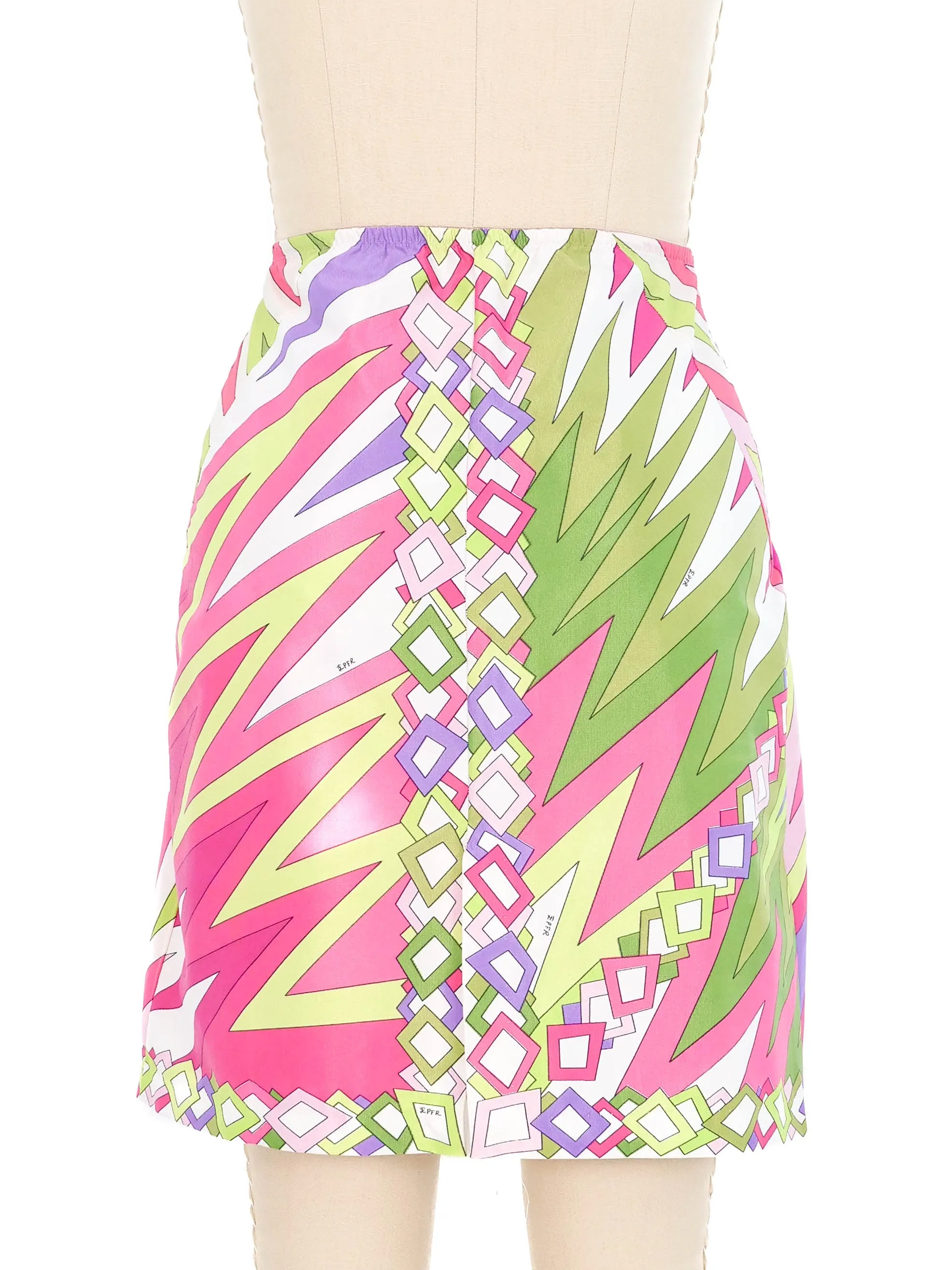 1960s Emilio Pucci Zig Zag Slip Skirt
