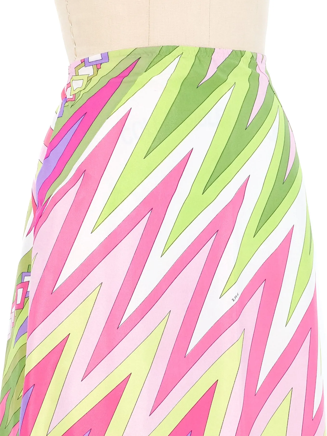 1960s Emilio Pucci Zig Zag Slip Skirt