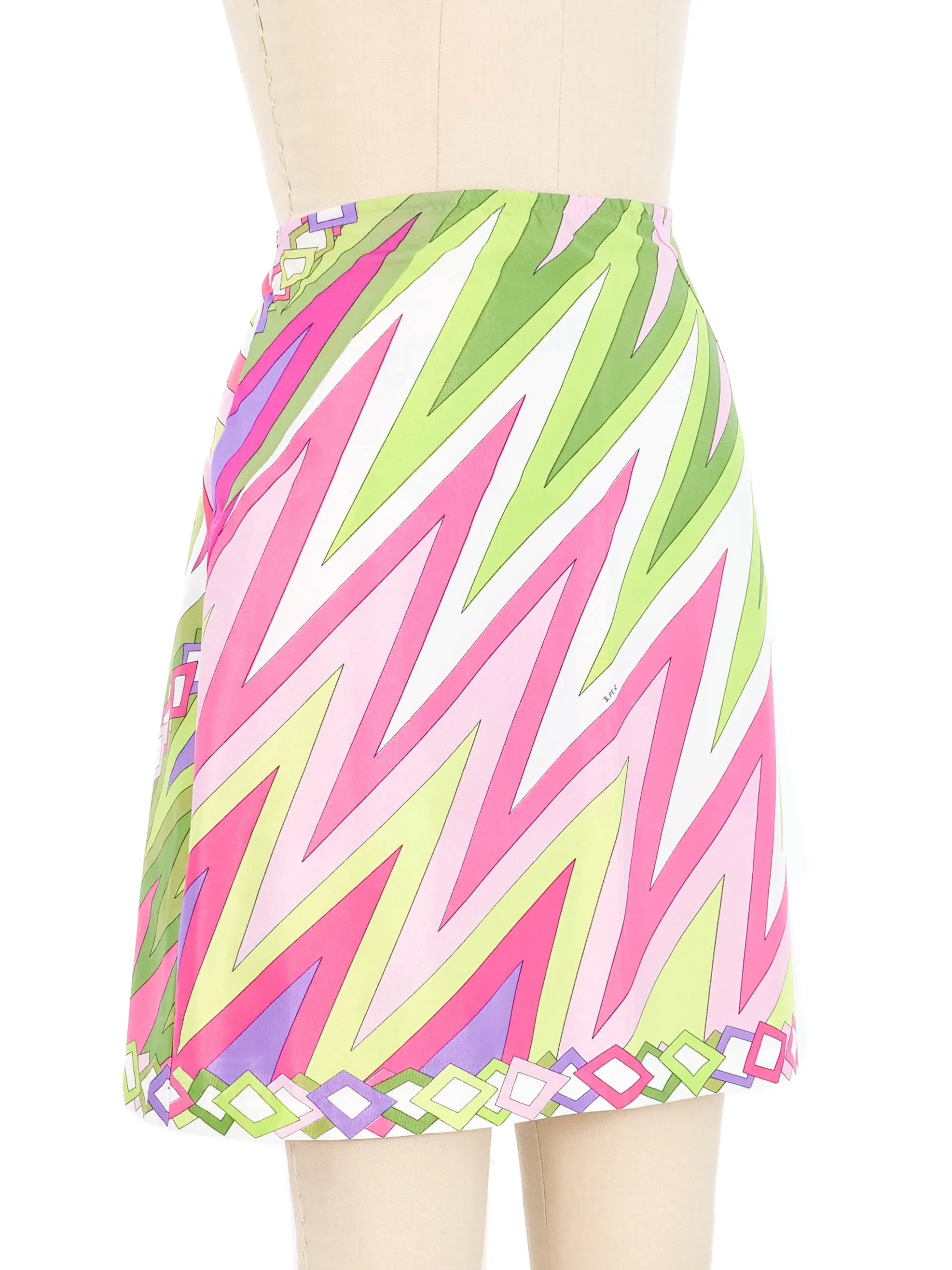 1960s Emilio Pucci Zig Zag Slip Skirt