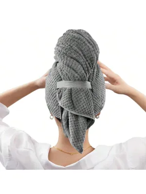 1pc Extra Large Thickened Coral Fleece Hair Wrap Towel, Super Absorbent & Quick Drying, Can Be Used As Bath Towel, Suitable For Daily Use