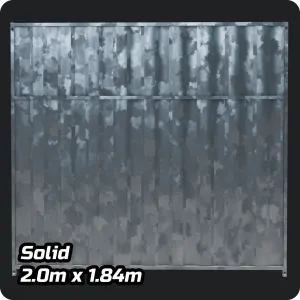 2.0 x 1.84m Full Solid Galvanised Dog Run Panel