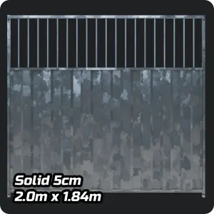 2.0 x 1.84m ¾ Solid Galvanised Dog Run Panel - 5cm Gap