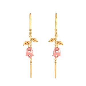 22k Yellow Cantered Gold Earrings