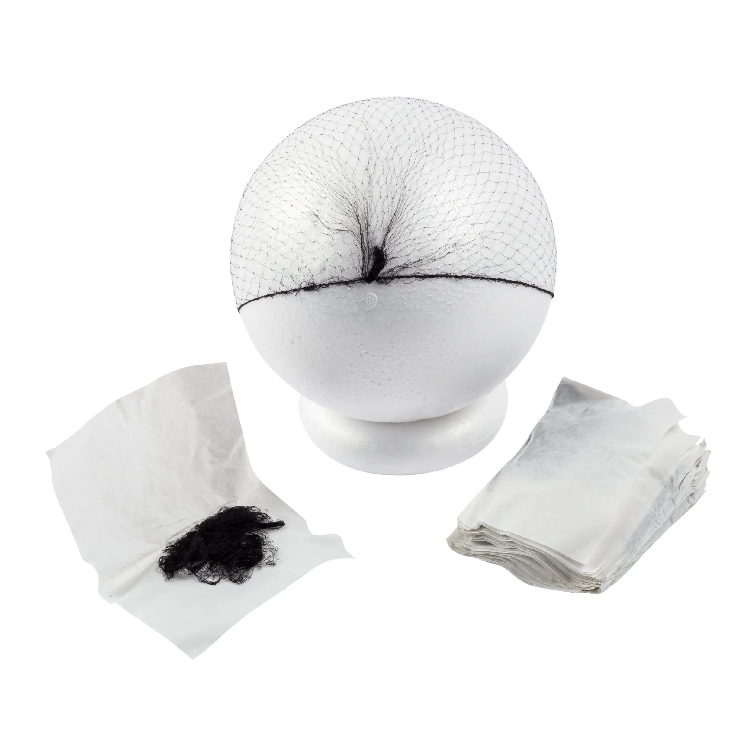 24" Black Latex Free Light Weight Hairnets, Pack of 144