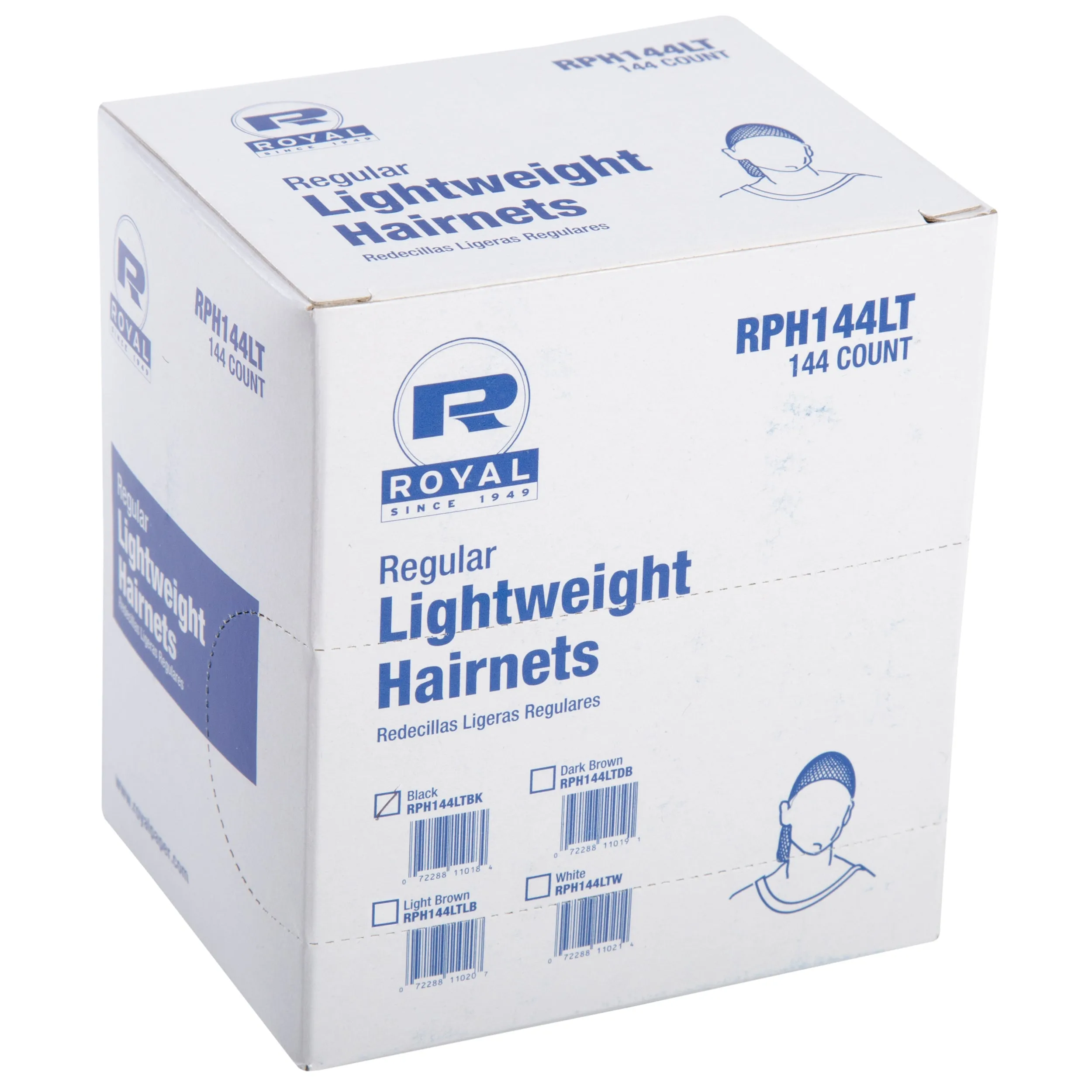 24" Black Latex Free Light Weight Hairnets, Pack of 144