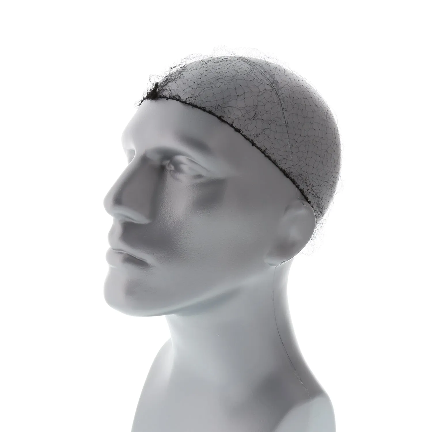 24" Black Latex Free Light Weight Hairnets, Pack of 144