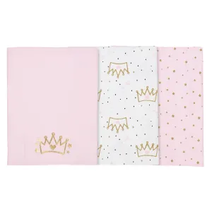 3-Pack Girls Princess Knit Burp Cloths