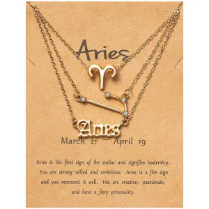 3-Piece: Constellation Zodiac Layer Necklaces