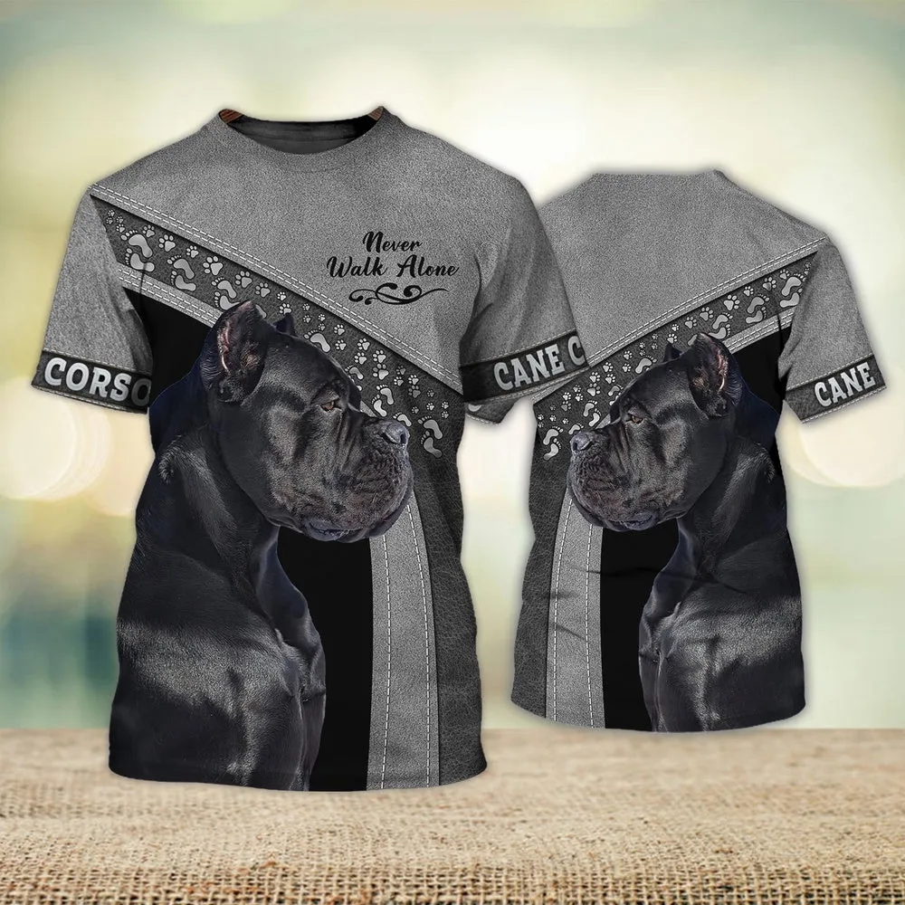 3D Dog T Shirts, Cane Corso Love Grey All Over Print T-Shirt, Gift For Pet Loves