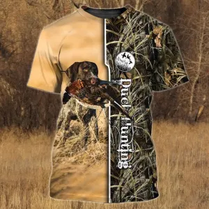 3D Dog T Shirts, Ducks Hunting Dog All Over Print T-Shirt, Gift For Pet Loves