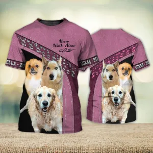 3D Dog T Shirts, Lukas Bella Zula Never Walk Alone All Over Print T-Shirt, Gift For Pet Loves