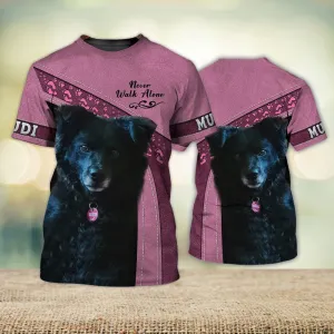 3D Dog T Shirts, Mudi Love Never Walk Alone All Over Print T-Shirt, Gift For Pet Loves