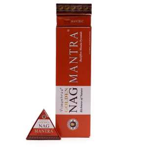 42g Jumbo Golden Nag - Mantra Backflow Incense Cones - Per case: 1 Piece