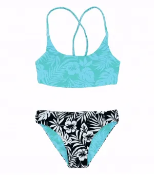 4yrs, 6yrs REVERSIBLE Waverly Bikini in Cockatoo