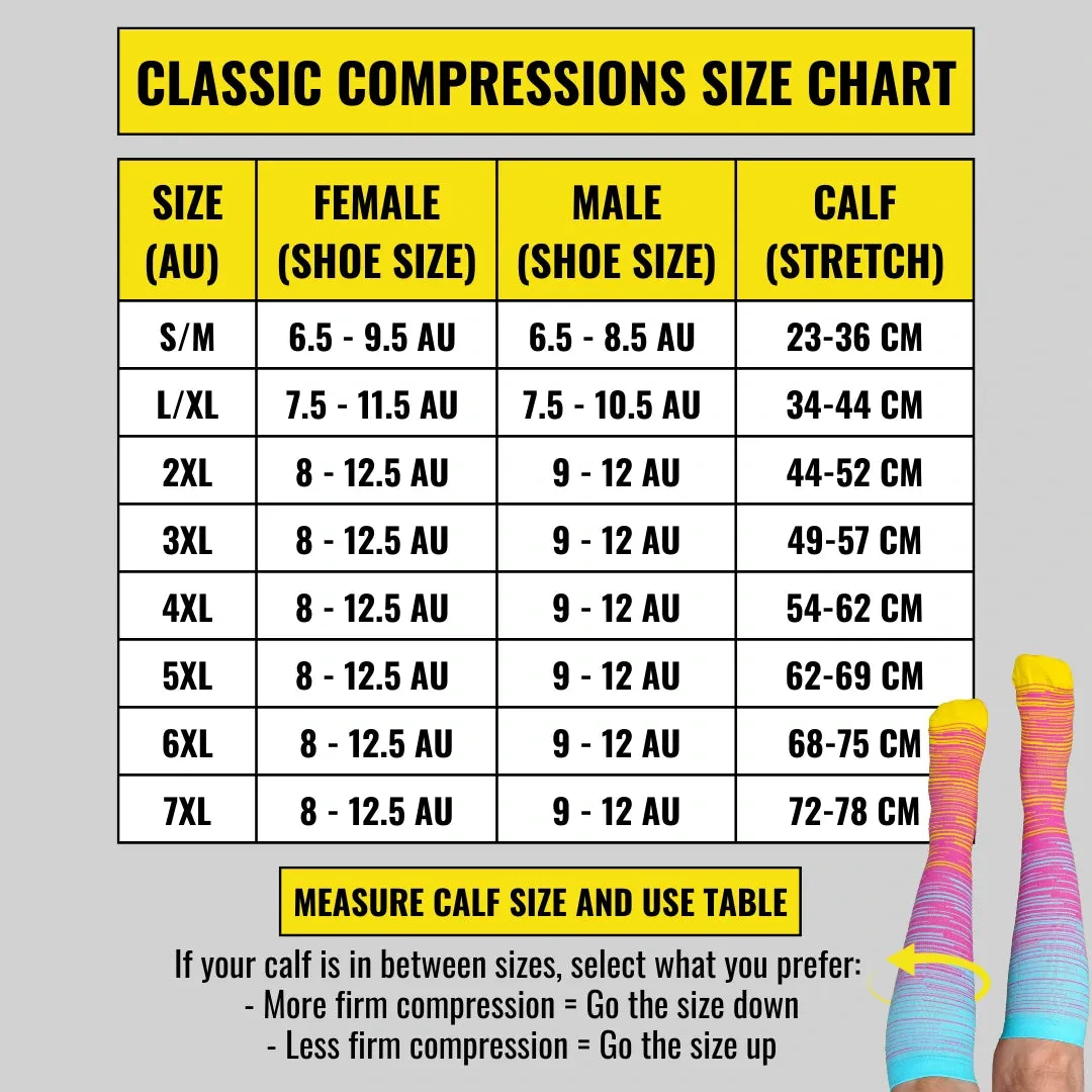 5 Pack Black Classic Compression Socks