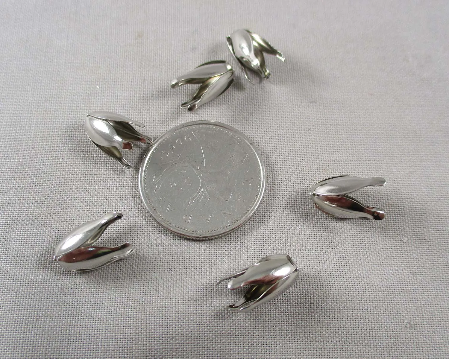 50% OFF!! Bell Caps Silver Tone 26pcs (1864)