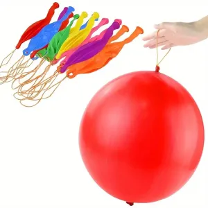 50-Pieces: Vibrant Punch Balloons Set - Heavy-Duty, Rubber-Banded, and Long-Lasting