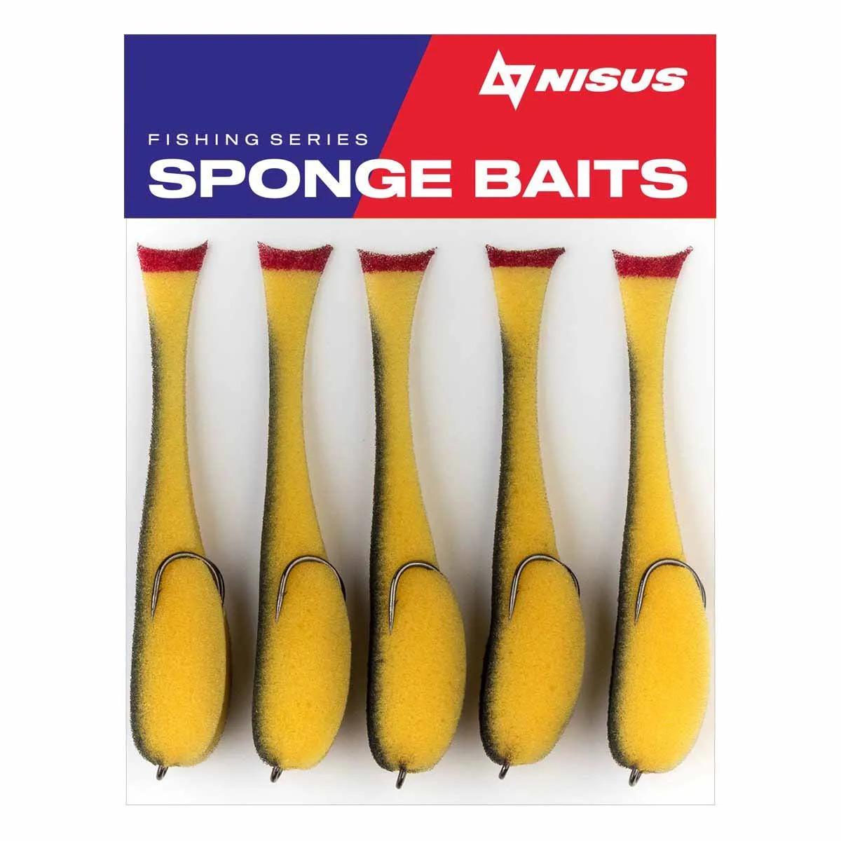 5.5" Sponge Bait with a Double Hook for Predatory Fish, Multi-Colored, 5 pcs