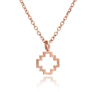 65% DISCOUNT  Exotic 18ct Rose Gold Vermel Peruvian Chakana Cross Silhouette Charm Pendant Necklace