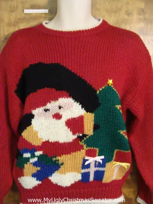 80s Santa Ugliest Christmas Sweater Pullover