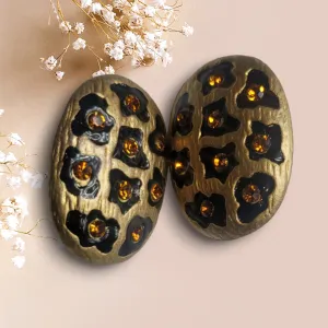 80s Vintage Leopard Clip-On Earrings