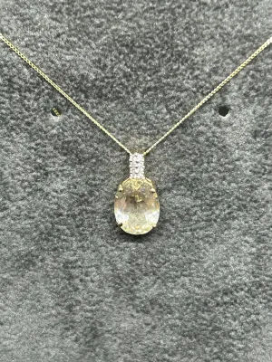 9ct Yellow Gold 2.3ct Serenite & Tanzanite Pendant
