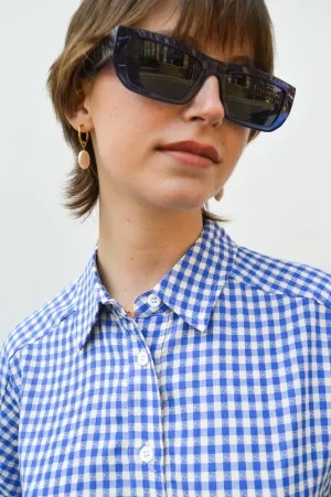 A Kjaerbede Fame Dark Blue Transparent Sunglasses