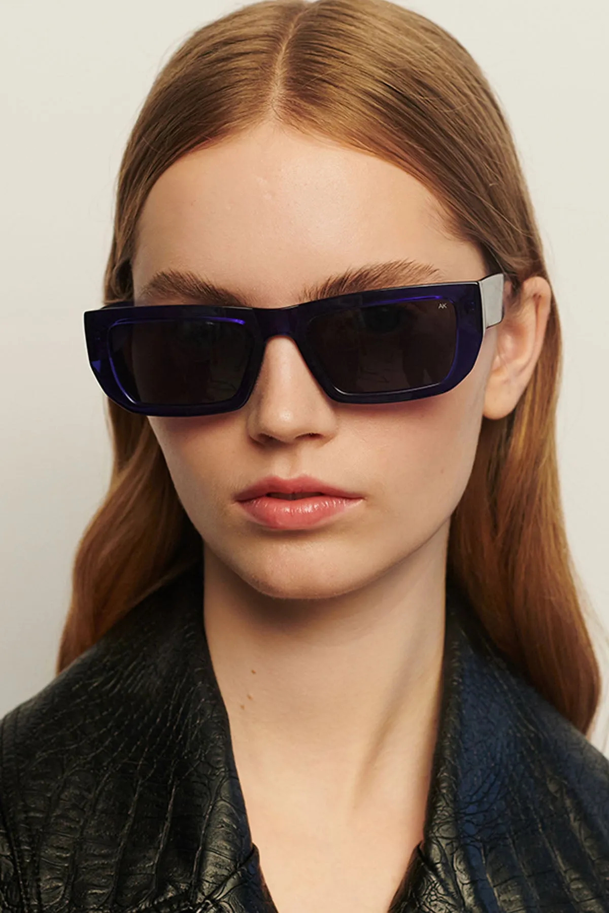 A Kjaerbede Fame Dark Blue Transparent Sunglasses