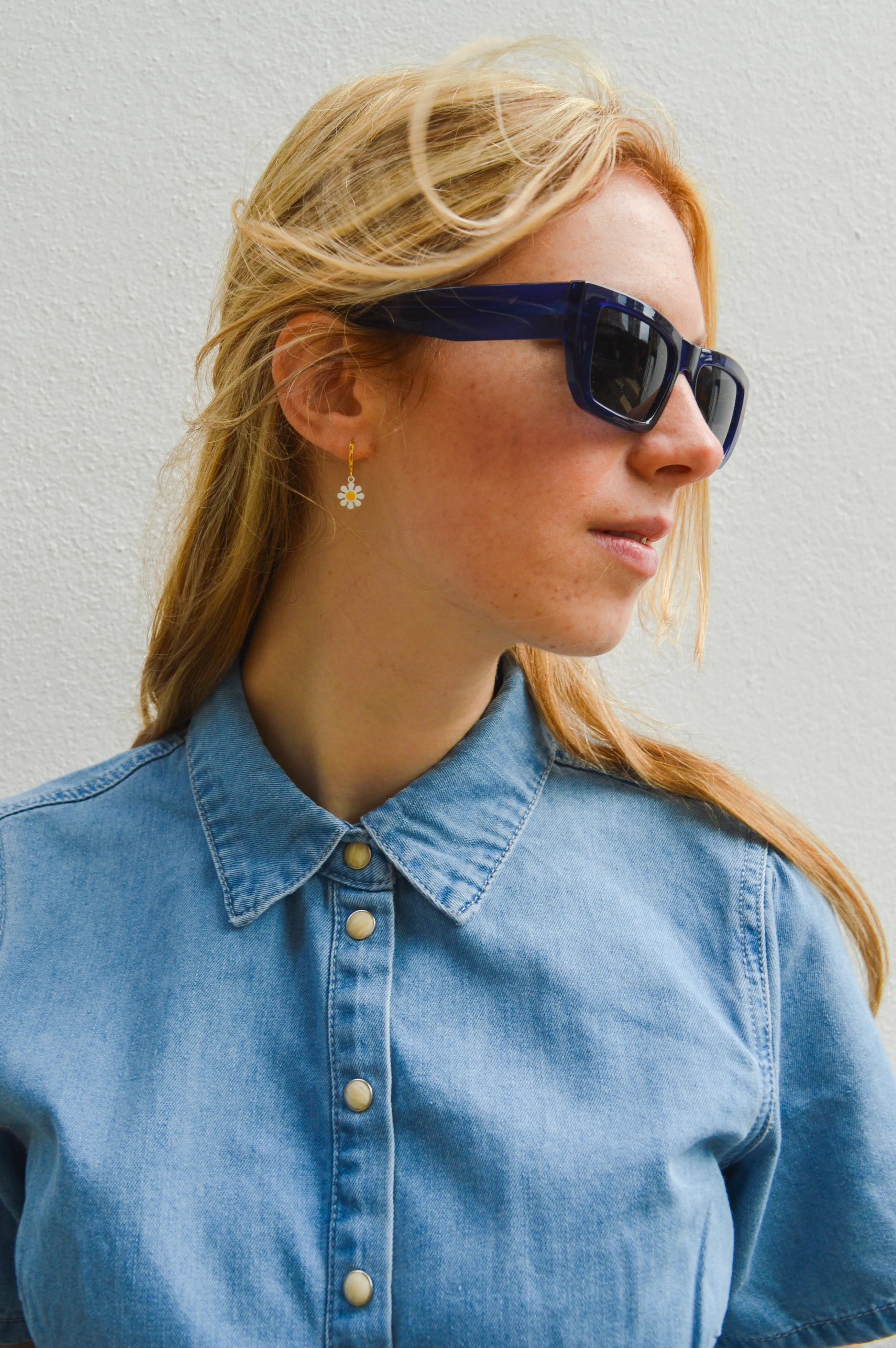 A Kjaerbede Fame Dark Blue Transparent Sunglasses